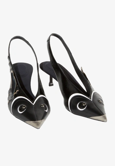 Pucci Studded Leather Slingback Pumps In Black