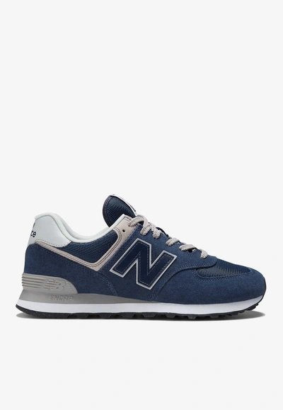 Shop New Balance 574 Core Low-top Sneakers In Navy With White