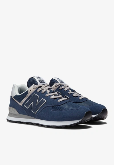 Shop New Balance 574 Core Low-top Sneakers In Navy With White