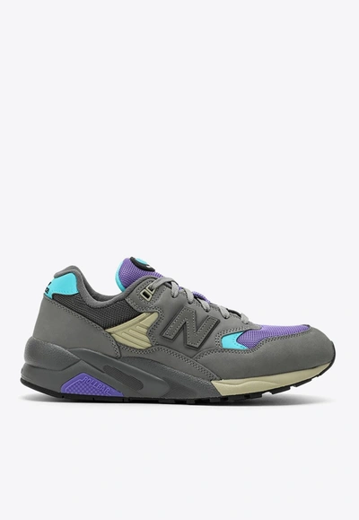 Shop New Balance 580 Low-top Sneakers In Shadow Gray And Electric Indigo