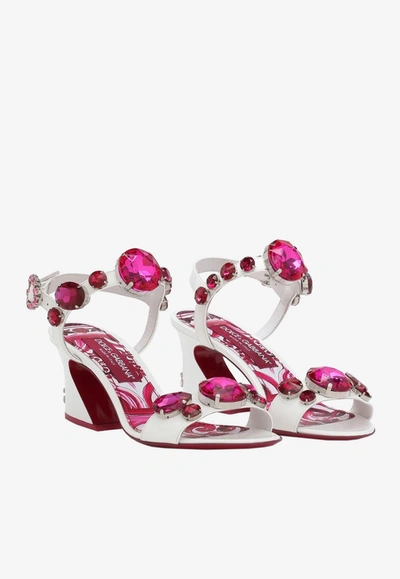 Dolce & Gabbana Patent Leather Sandals In Multicolor