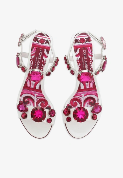 Dolce & Gabbana Patent Leather Sandals In Multicolor