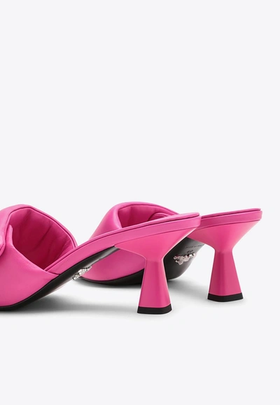 Shop Prada 65 Padded Leather Mules In Pink