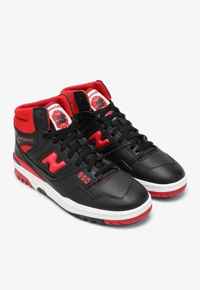 Shop New Balance 650 High-top Leather Sneakers In Black
