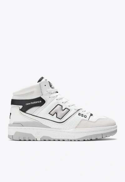 Shop New Balance 650 High-top Sneakers In White With Black And Angora