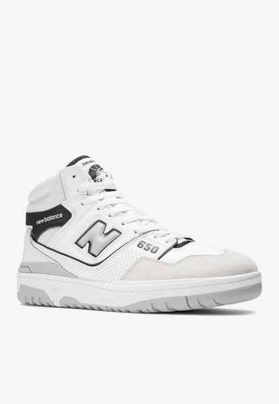 Shop New Balance 650 High-top Sneakers In White With Black And Angora