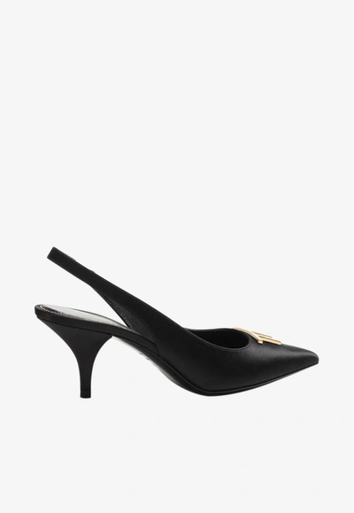 Shop Tom Ford 75 Tf Leather Slingback Pumps In Black