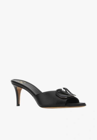 Valentino 80 Vlogo Signature Mules In Calf Leather In Black