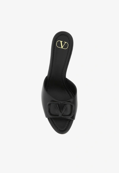 Shop Valentino 80 Vlogo Signature Mules In Calf Leather In Black