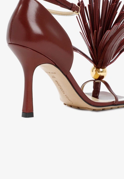 Bottega Veneta Maroon Leather Stretch Strap Heels In Red
