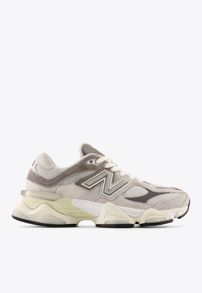 Shop New Balance 9060 Low-top Sneakers In Rain Cloud With Castlerock And White In Gray