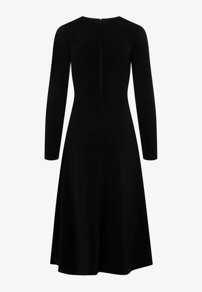 Shop Balenciaga A-line Long-sleeved Midi Dress In Black