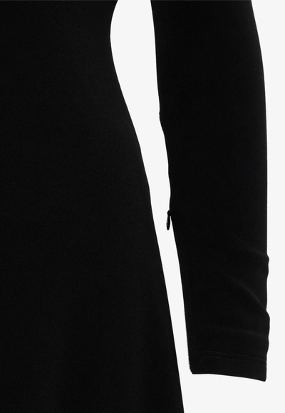 Shop Balenciaga A-line Long-sleeved Midi Dress In Black