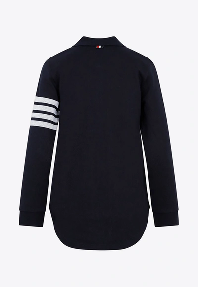 Shop Thom Browne A-line Long-sleeved Shirt In Navy