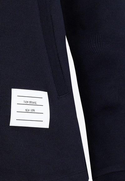 Shop Thom Browne A-line Long-sleeved Shirt In Navy