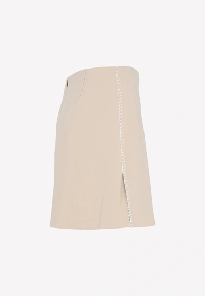 Shop Theory A-line Mini Skirt In Nude