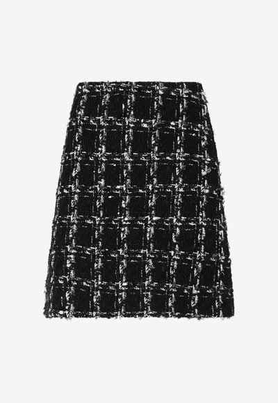Shop Giambattista Valli A-line Tweed Mini Skirt In Black