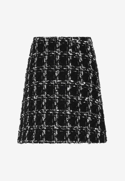 Shop Giambattista Valli A-line Tweed Mini Skirt In Black