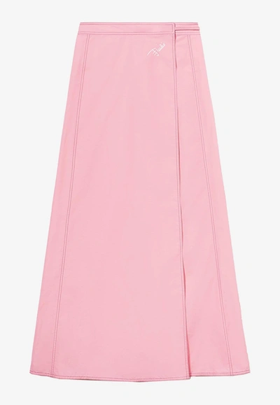Shop Emilio Pucci A-line Wrap Maxi Skirt In Pink