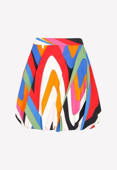 Shop Emilio Pucci Abstract Print Mini Skirt In Multicolor