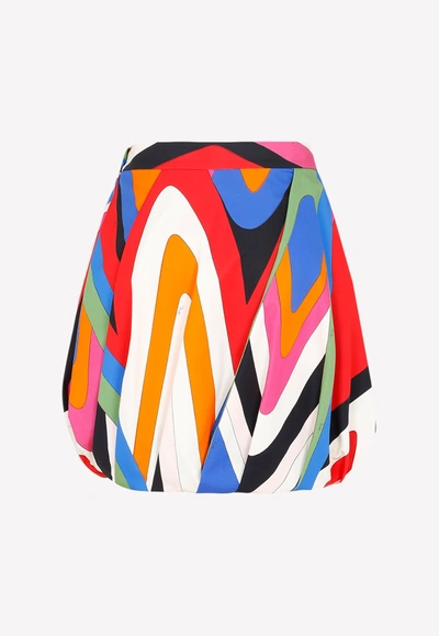 Shop Emilio Pucci Abstract Print Mini Skirt In Multicolor
