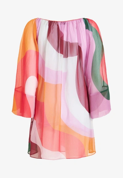 Etro Abstract-print Long-sleeve Shift Dress In Multicolor