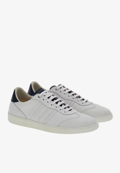 Shop Ferragamo Achille Low-top Sneakers In White