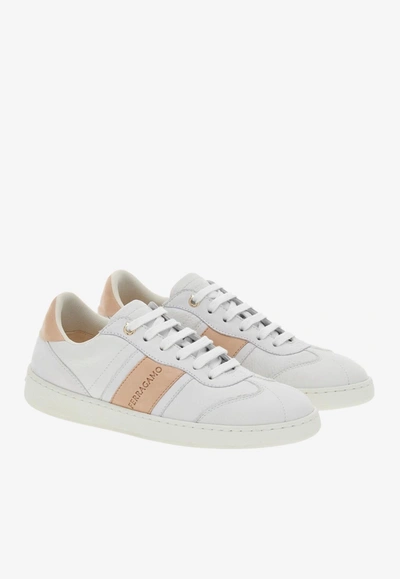 Shop Ferragamo Achille Low-top Sneakers In White