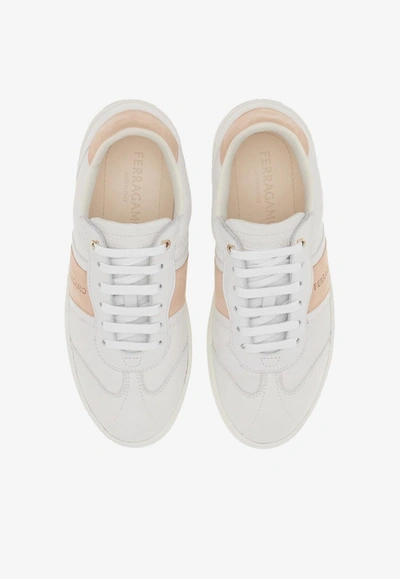 Shop Ferragamo Achille Low-top Sneakers In White