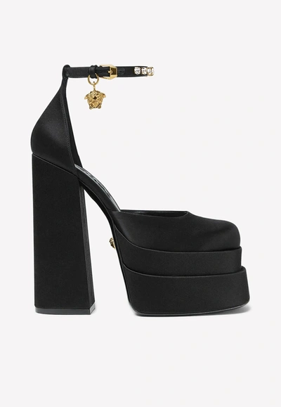 Shop Versace Aevitas 155 Platform Heels In Black