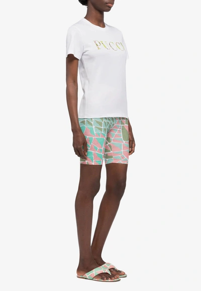 Shop Emilio Pucci Africana Logo Print T-shirt In White