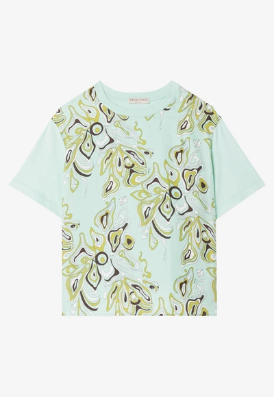 Shop Emilio Pucci Africana Print T-shirt In Mint