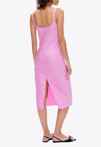 Shop Baum Und Pferdgarten Agamora Jacquard Midi Dress In Pink
