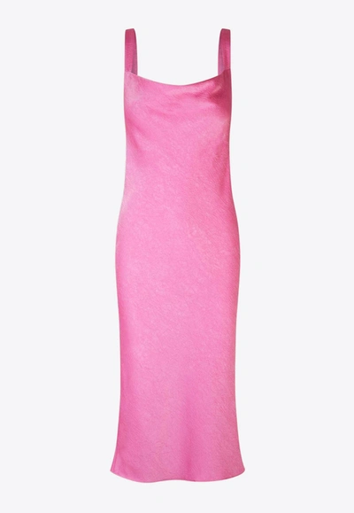Shop Baum Und Pferdgarten Agamora Jacquard Midi Dress In Pink