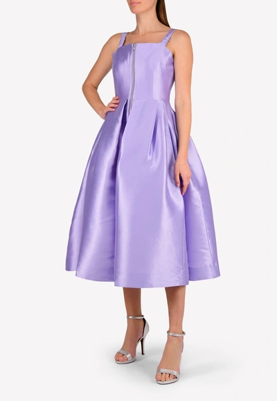 Shop Alex Perry Alicia A-line Dress With Pockets In Purple