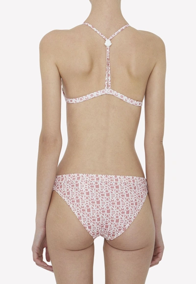 Shop Moncler All-over Logo Bikini Set In Pink