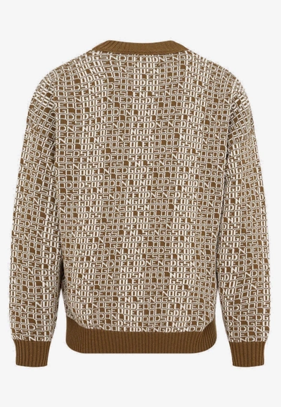 Shop Golden Goose Db All-over Logo Knitted Sweater In Multicolor