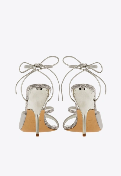 Shop Ferragamo Allegra 105 Crystal Embellished Sandals In Silver