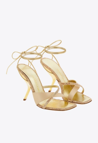 Ferragamo Allegra 105 Crystal Embellished Sandals In Gold