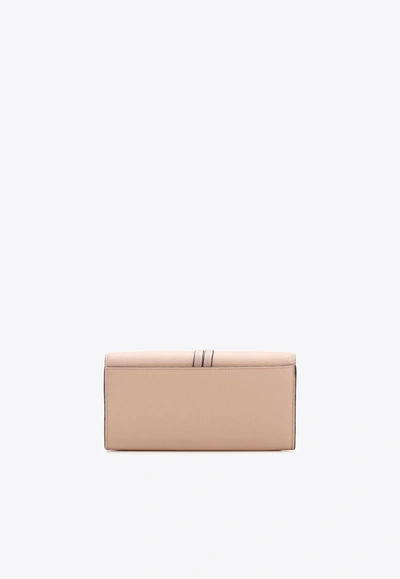 Shop Chloé Alphabet Flap Wallet In Calfskin In Pink
