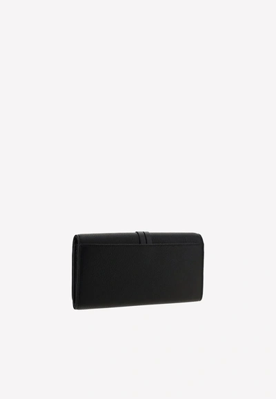 Shop Chloé Alphabet Logo Charm Wallet In Calf Leather In Black
