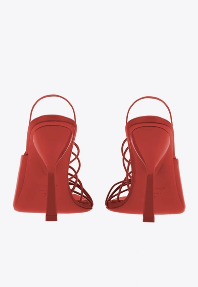 Shop Ferragamo Altaire 105 Leather Sandals In Red