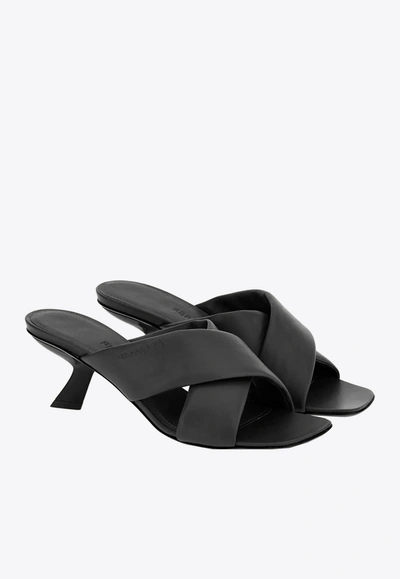 Shop Ferragamo Aludra 55 Slides In Nappa Leather In Black