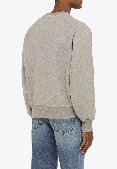 Shop Ami Alexandre Mattiussi Ami De Couer Pullover Sweatshirt In Grey