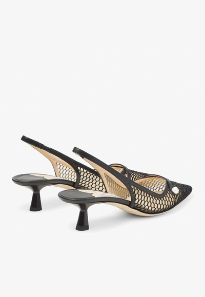 Jimmy Choo Hollowed-out Knitted High Heels In Black