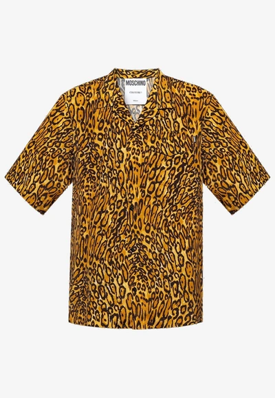 Shop Moschino Animal Print Short-sleeved Shirt In Multicolor