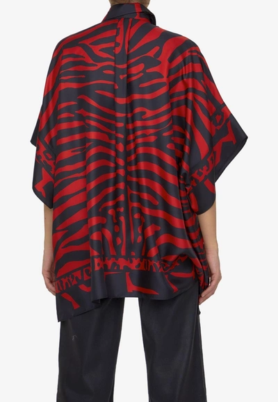 Shop Dolce & Gabbana Animal Print Silk Shirt In Red