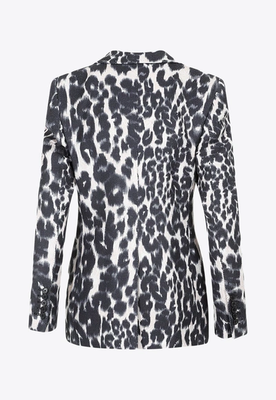 Shop Tom Ford Animal Print Single-breasted Blazer In Monochrome