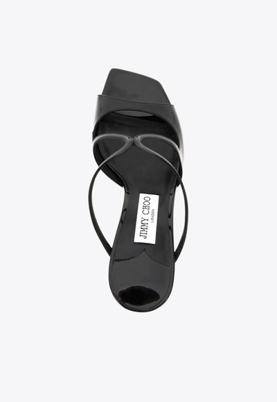 Jimmy Choo Anise 95mm Cut-out Patent Mules In Black
