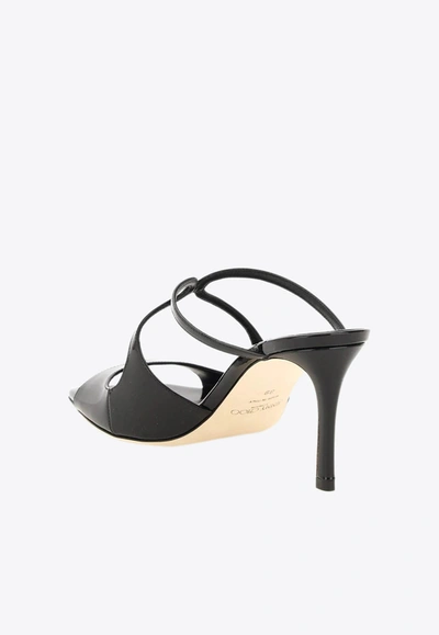 Jimmy Choo Anise 95mm Cut-out Patent Mules In Black